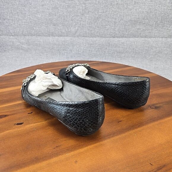 Libby Edelman Size 7.5W Royal Blue AMELIE Slip On Flat Shoes Silver Chain Accent - Picture 7 of 13